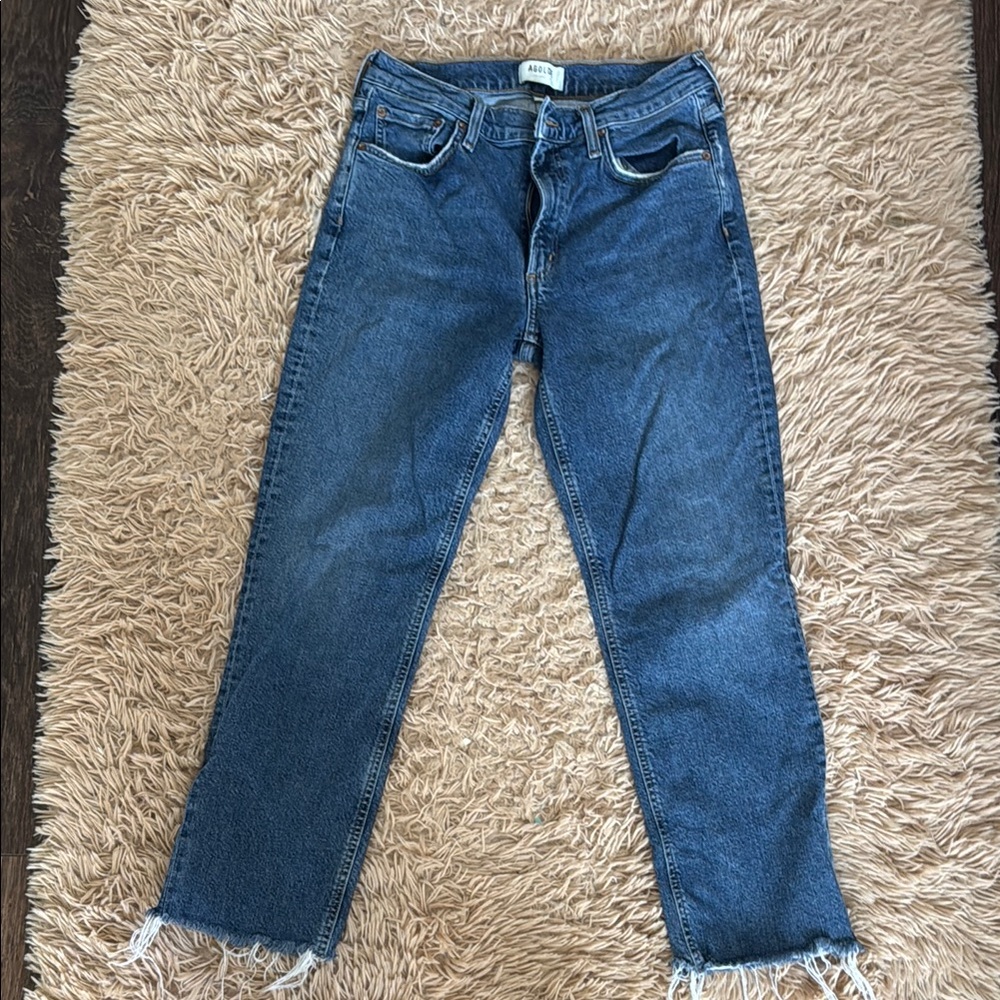 Agolde Blue Ankle Cropped Jeans
